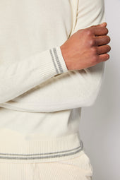 Maglia dolcevita in lana e cashmere avorio
