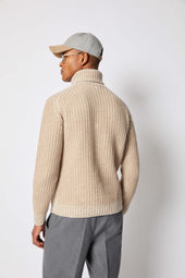 Maglione dolcevita a maglia grossa avorio