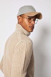 Maglione dolcevita a maglia grossa avorio