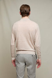 Maglia camicia lino e cotone sabbia