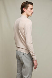 Maglia camicia lino e cotone sabbia