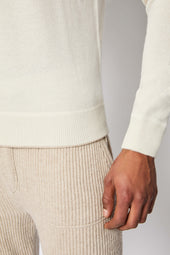 Maglia girocollo in lana e cashmere bianca