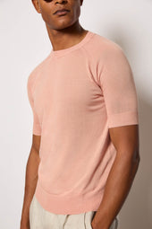 Maglia Manica Corta In Cotone Rosa