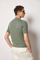 Maglia Mezza Manica In Cotone Verde