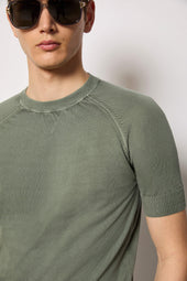 Maglia Mezza Manica In Cotone Verde