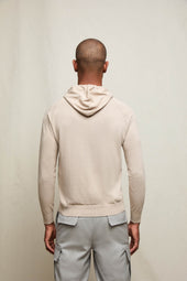 Felpa in maglia di cotone avorio