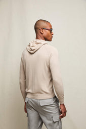 Felpa in maglia di cotone avorio