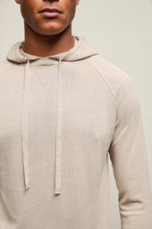 Felpa in maglia di cotone avorio
