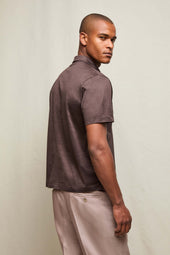Polo mezza manica in jersey marrone