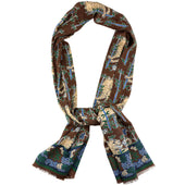 Tiger Printed Wool Silk Scarf