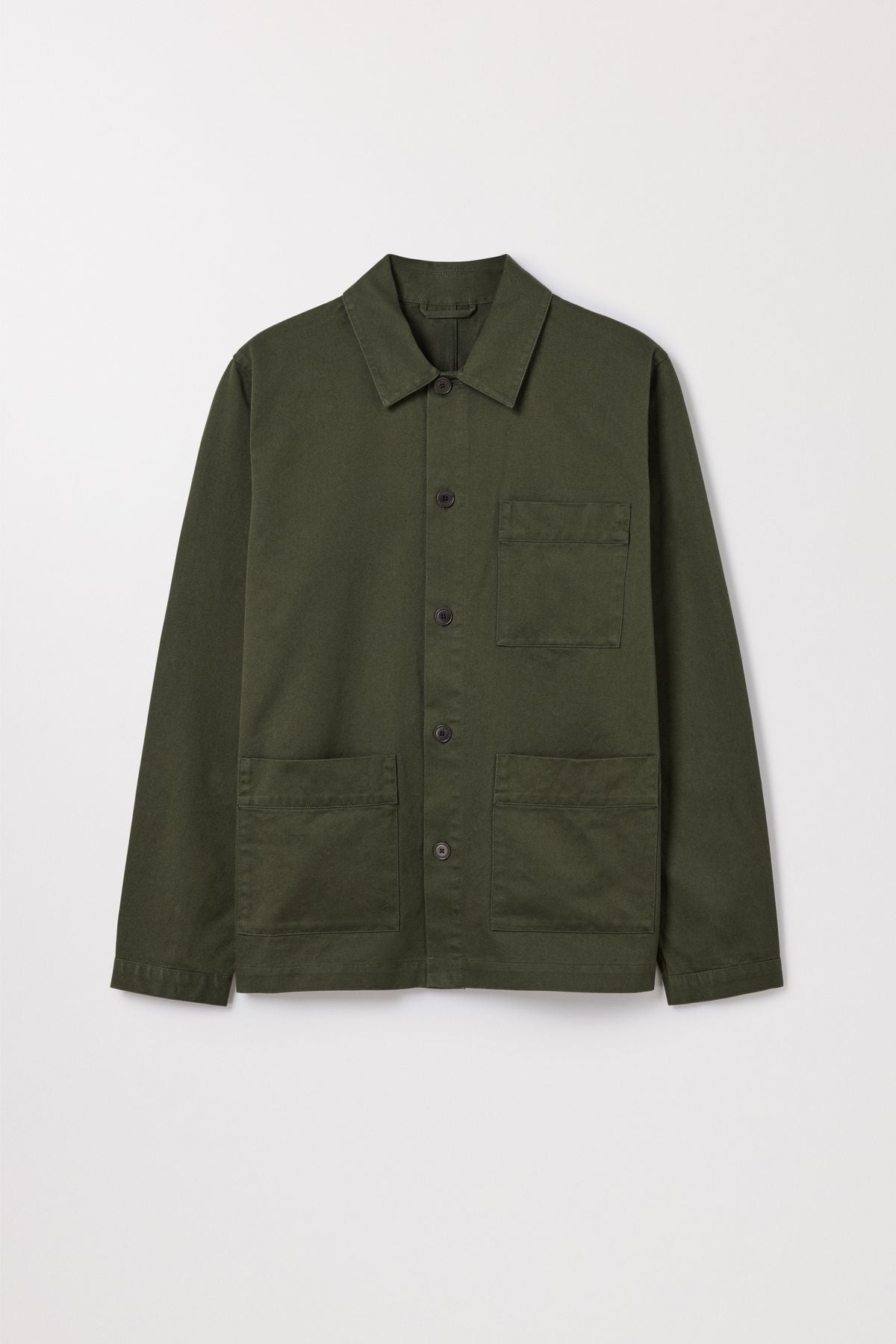 Green Overshirt Organic Cotton Fine Twill Asket