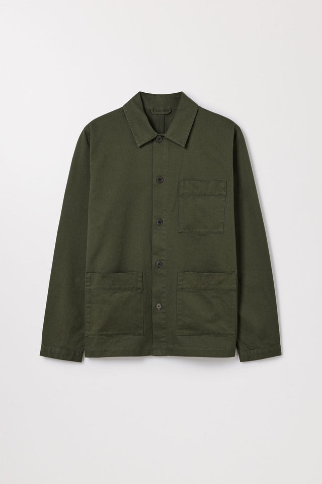 Green Overshirt Organic Cotton Fine Twill Asket