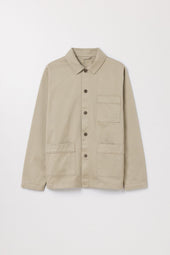Beige Overshirt Organic Cotton Fine Twill Asket