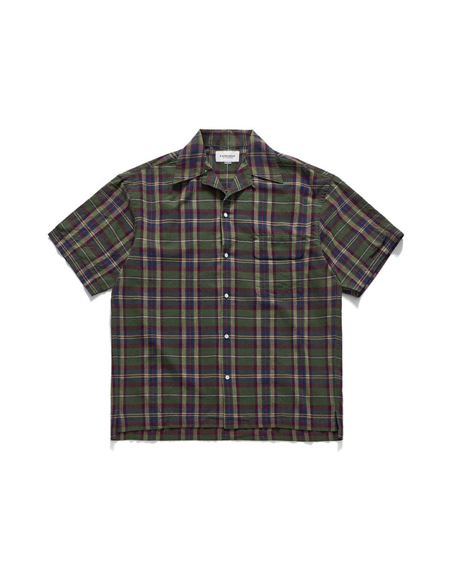 HOLIDAY HALF SHIRTS / GREEN & PURPLE CHECK