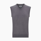 Grey V Neck Cashmere Vest