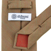 Smith Woollens Original Solaro Wool Tie Beige Hand Rolled
