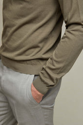 Maglia manica lunga verde taupe