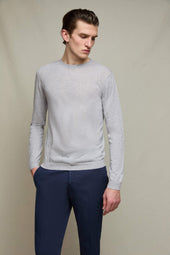 Maglia manica lunga grigio chiaro melange
