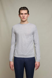 Maglia manica lunga grigio chiaro melange