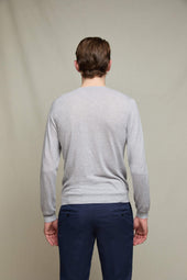 Maglia manica lunga grigio chiaro melange