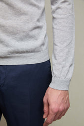 Maglia manica lunga grigio chiaro melange