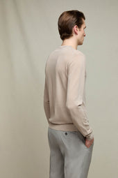 Maglia manica lunga in cotone sabbia