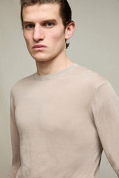 Maglia manica lunga in cotone sabbia