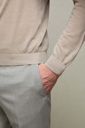 Maglia manica lunga in cotone sabbia