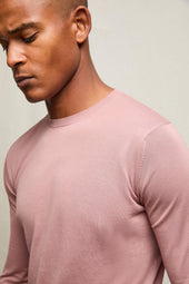 Maglia manica lunga in cotone rosa