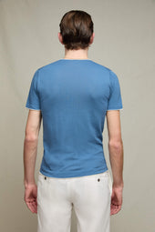 Maglia manica corta azzurro polvere