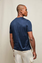 T-shirt in cotone blu profondo