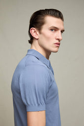 Polo in maglia azzurro soft