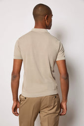 Polo in maglia beige