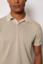 Polo in maglia beige