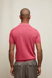 Polo in maglia 100% cotone rosso mattone