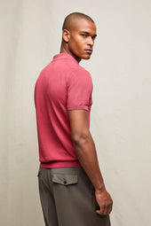 Polo in maglia 100% cotone rosso mattone