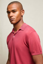 Polo in maglia 100% cotone rosso mattone