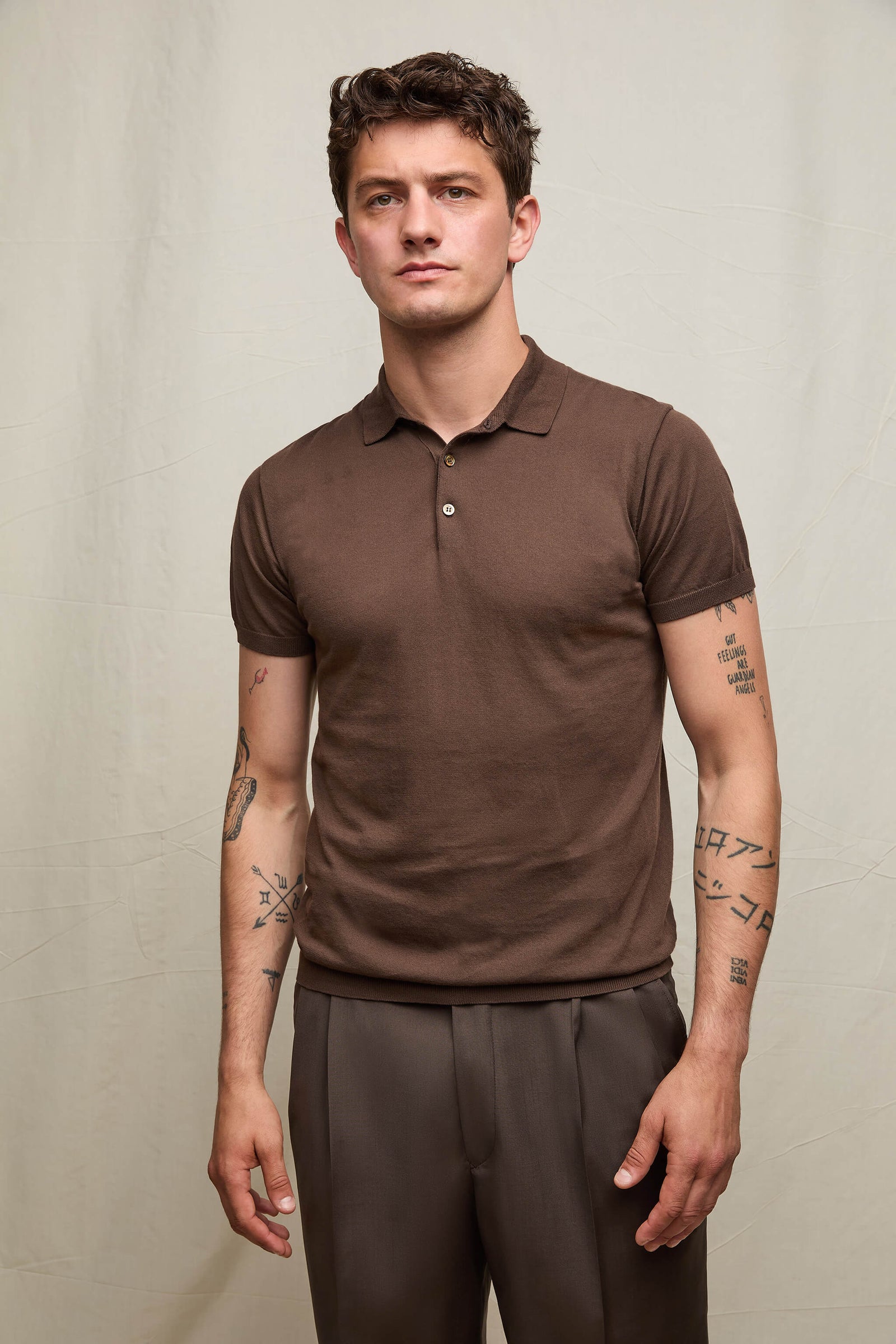 Polo In Maglia Moka Inteso