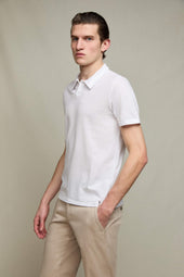 Polo In Cotone Tagliata Bianca