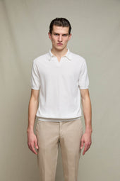 Polo in maglia manica corta bianco ottico