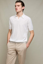Polo In Maglia Manica Corta Bianco Ottico