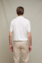 Polo In Maglia Manica Corta Bianco Ottico