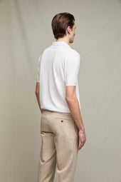 Polo In Maglia Manica Corta Bianco Ottico
