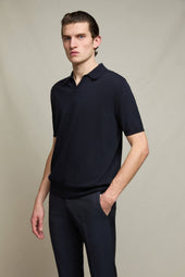 Polo In Maglia Manica Corta Blu Notte
