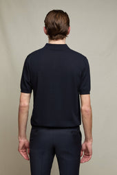 Polo In Maglia Manica Corta Blu Notte
