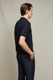 Polo In Maglia Manica Corta Blu Notte