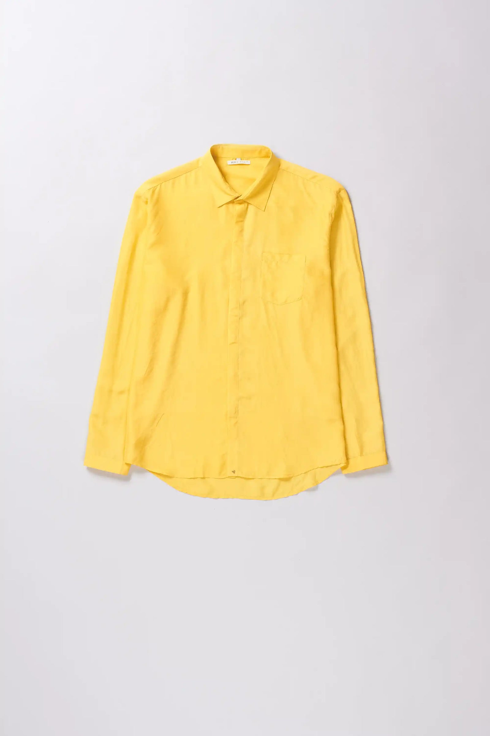 Ochre Yellow Silk Shirt