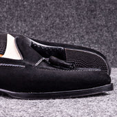 Tassel Loafer With Hand Stitched Apron In Suede