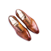Elegant Oxford With Alligator Topline In A Croc Calf Combo