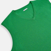 Fern Green Cashmere V Neck Vest
